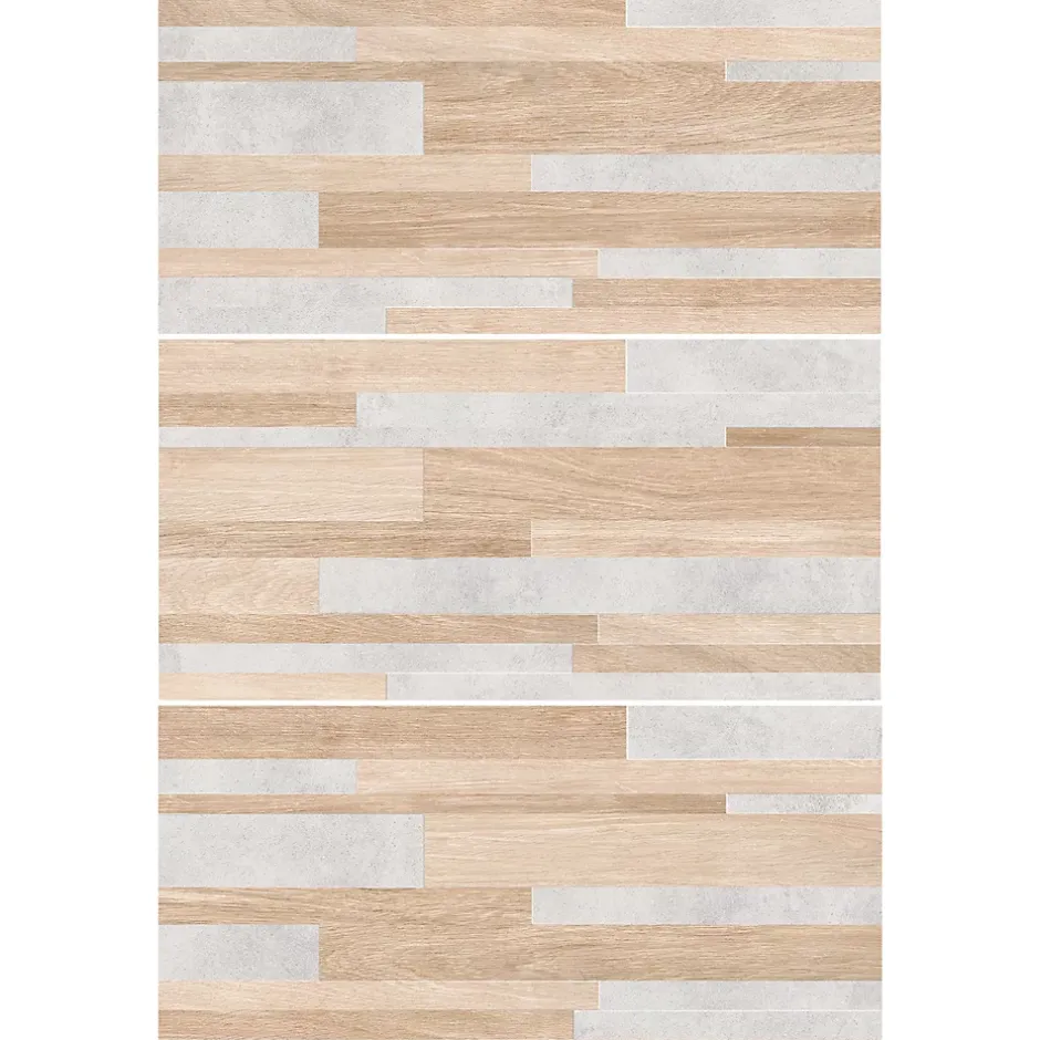 Faïence murale intérieur effet bois et béton L.60 x l.30 cm x ép.8,2 mm, Tendance