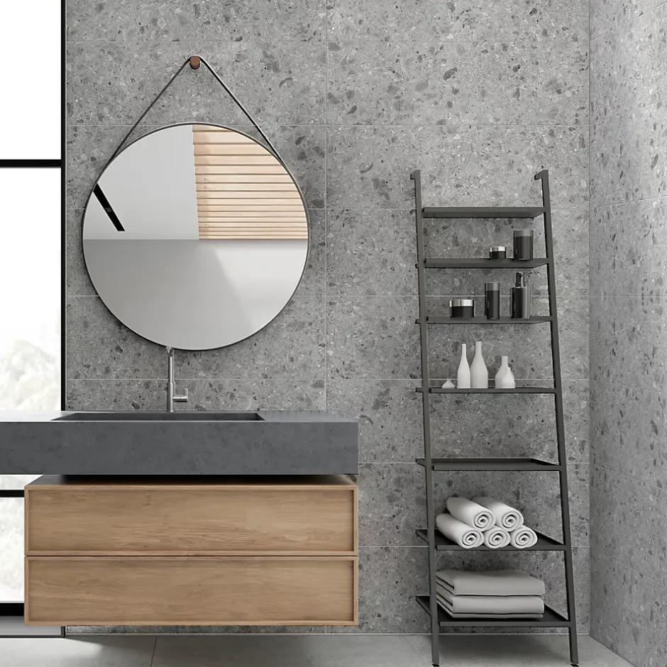 Mykonos Faïence murale intérieur effet pierre gris clair L.75 x l.25 cm x ép.9 mm, GeoTech