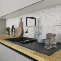 Mykonos Faïence murale intérieur effet pierre gris clair L.75 x l.25 cm x ép.9 mm, GeoTech