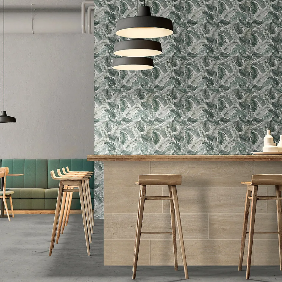 Faïence murale intérieur feuillages verts Amazonia L.120 x l.40 cm x ép.8,3 mm, Aspen-Mykonos Sale