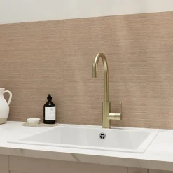 Faïence murale intérieur grès émaillé effet bois brut beige L.12 x l.6 cm x ép.8,2 mm, Taka-GoodHome Online