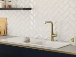 Faïence murale intérieur métro blanc L.15 x l.7,5 cm x ép.7,2 mm