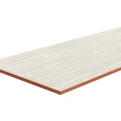 Faïence murale ivoire mat décor fines cannelures L.60 x l.20 cm x ép.9,4 mm, Soft Travertin-GoodHome Discount