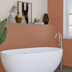 Faïence murale marron terracotta mat L.90 x l.30 cm x ép.10,5 mm, Aspen-Etile Clearance