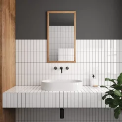 Faïence murale uni blanc brillant L.20 x l.5 cm x ép.8 mm, Halo-Equipe Ceramica New