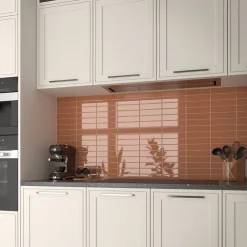 Equipe Ceramica Faïence murale uni marron terre cuite brillant L.20 x l.5 cm x ép.8 mm, Halo