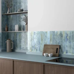 Equipe Ceramica Faïence murale unie bleu aqua brillant L.40 x l.5 cm x ép.8 mm, Java