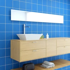 Faïence murale unie bleu saphir satin L.20 x l.20 cm, Monocolor- Clearance