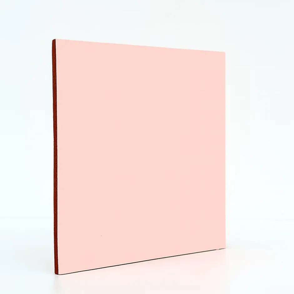 Faïence murale unie rose saumoné satin L.20 x l.20 cm, Monocolor