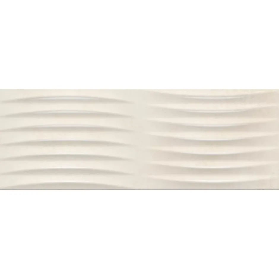 Faïence murale vague effet béton beige mat L.90 x l.30 cm x ép.10,5 mm, Unik-Baldocer Clearance