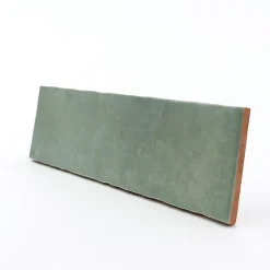 Faïence murale vert d'eau effet terre cuite brillant L.30 x l.7,5 cm, Vernissea- Discount