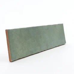 Faïence murale vert d'eau effet terre cuite brillant L.30 x l.7,5 cm, Vernissea- Discount