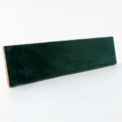 Faïence murale vert effet terre cuite brillant L.30 x l.7,5 cm, Vernissea- Hot