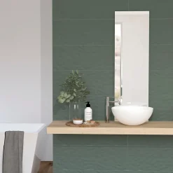 Faïence murale vert foncé mat décor 3D L.90 x l.30 cm x ép.10,5 mm, Aspen-Etile Online