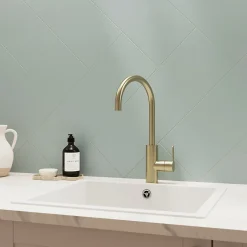 Faïence murale vert satiné L.60 x l.20 cm x ép.8,3 mm, Plain-GoodHome Outlet