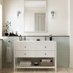 Faïence murale vert satiné L.60 x l.20 cm x ép.8,3 mm, Plain-GoodHome Outlet