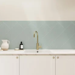 Faïence murale vert satiné L.60 x l.20 cm x ép.8,3 mm, Plain-GoodHome Outlet