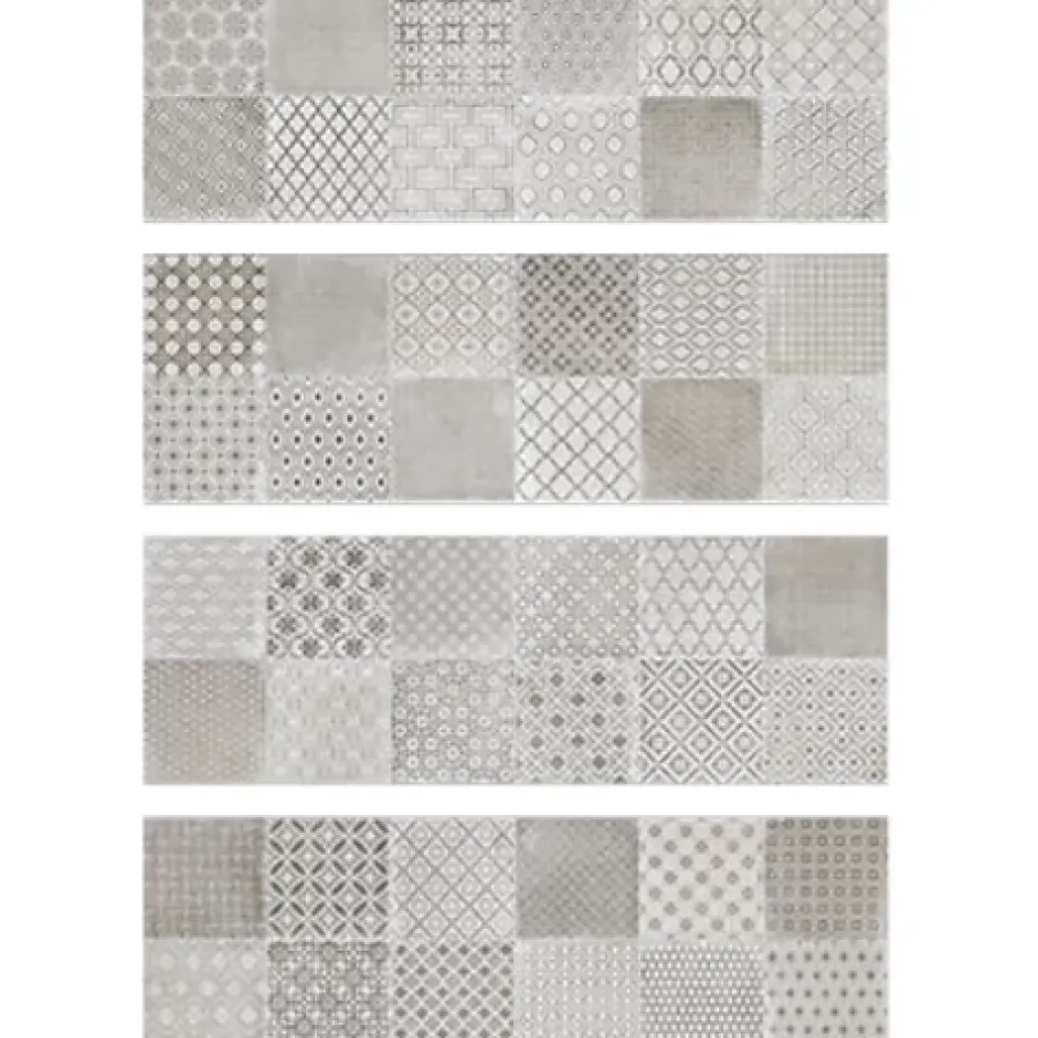 Faïence Piemonte Décor Piemonte Grey 60 x 20cm ( vendu par boite de 1,2 m² )-Cristacer Clearance