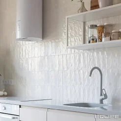 Gioia Materia Faience Effet Zellige Blanc MALLORCA 6,5x20cm White - Les Carreaux de Jean