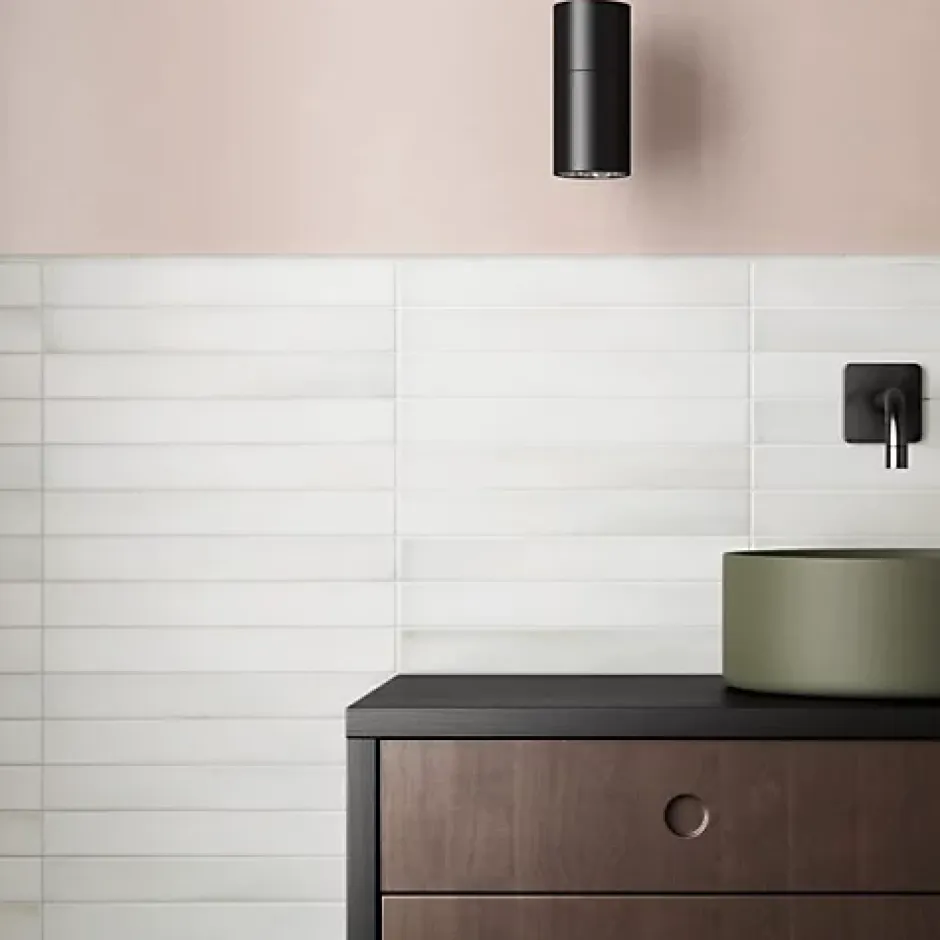 Les Carreaux De Jean Faience Effet Zellige Blanc MASSIMO White 5x40cm - Les Carreaux de Jean