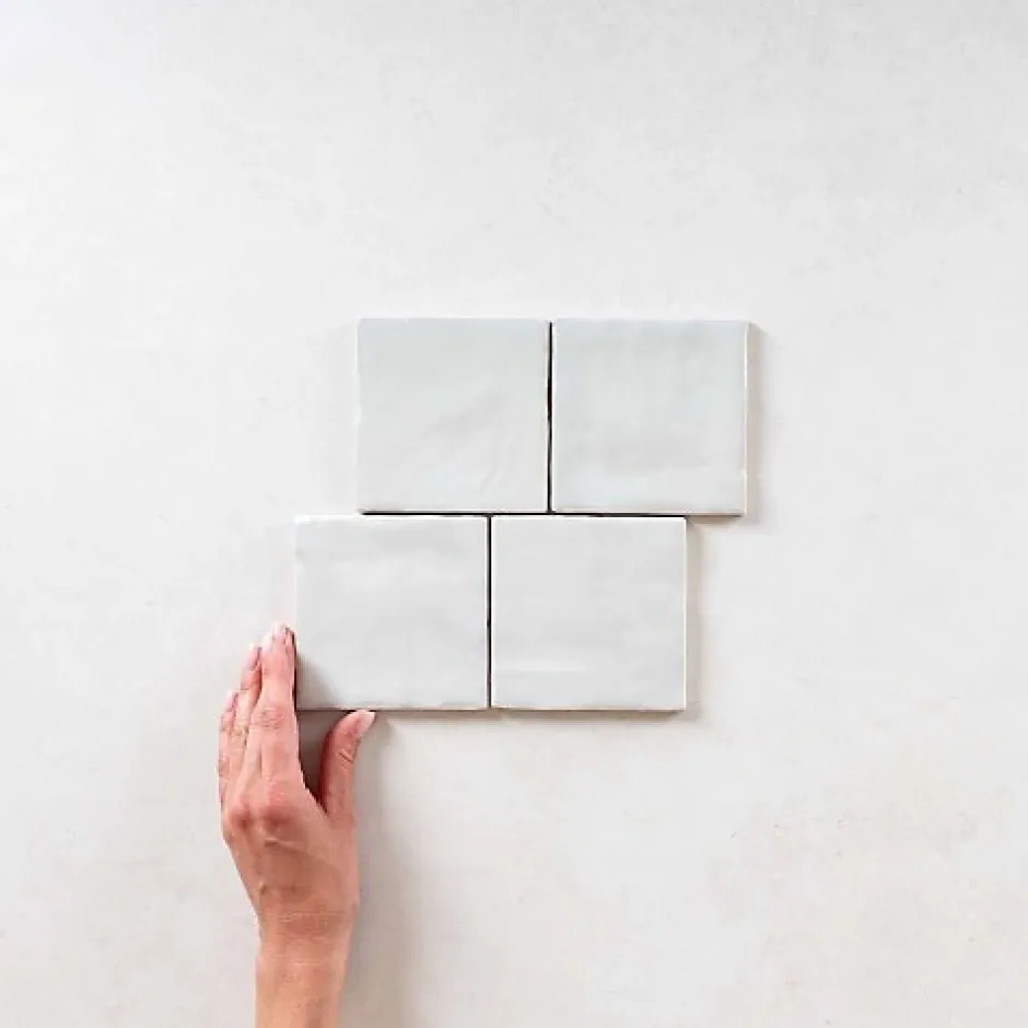 Faience Effet Zellige Bleu Clair MALLORCA 10x10cm Blue - Les Carreaux de Jean-Gioia Materia Best