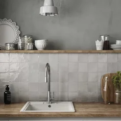 Gioia Materia Faience Effet Zellige Gris MALLORCA 10x10cm Grey - Les Carreaux de Jean