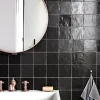Gioia Materia Faience Effet Zellige Noir MALLORCA 10x10cm Black - Les Carreaux de Jean