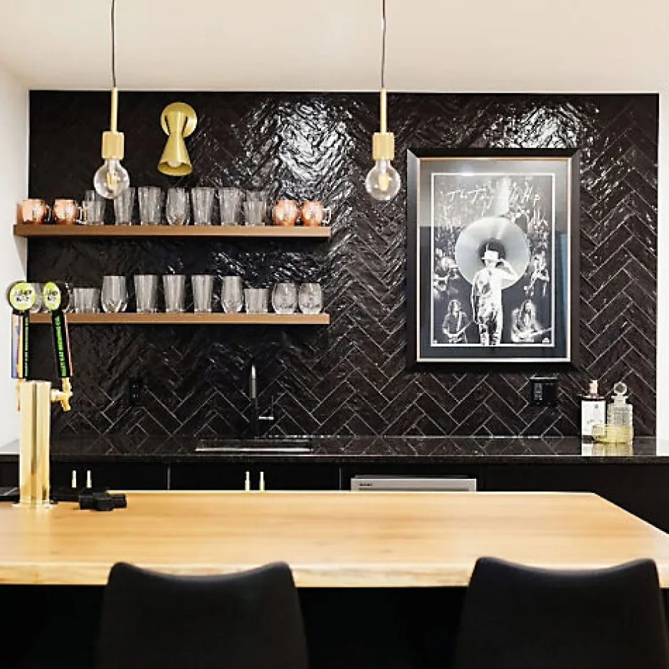 Faience Effet Zellige Noir MALLORCA 6,5x20cm Black - Les Carreaux de Jean-Gioia Materia Best