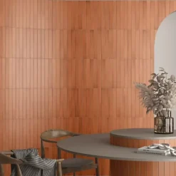 Les Carreaux De Jean  Faience Effet Zellige Terracotta MASSIMO Cotto 5x40cm - Les Carreaux de Jean