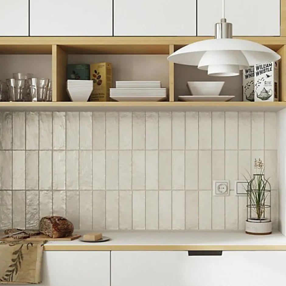 Faience Effet Zellige Vert Clair MALLORCA 6,5x20cm Green - Les Carreaux de Jean-Gioia Materia Best