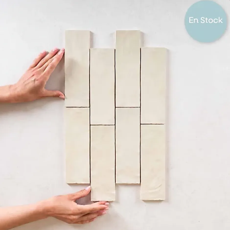 Faience Effet Zellige Vert Clair MALLORCA 6,5x20cm Green - Les Carreaux de Jean-Gioia Materia Best