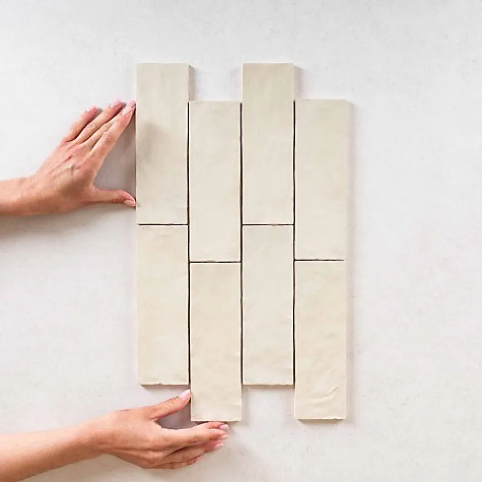 Faience Effet Zellige Vert Clair MALLORCA 6,5x20cm Green - Les Carreaux de Jean-Gioia Materia Best