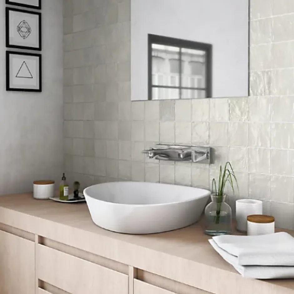 Faience Effet Zellige Vert d'eau MALLORCA 10x10cm Green - Les Carreaux de Jean-Gioia Materia Best