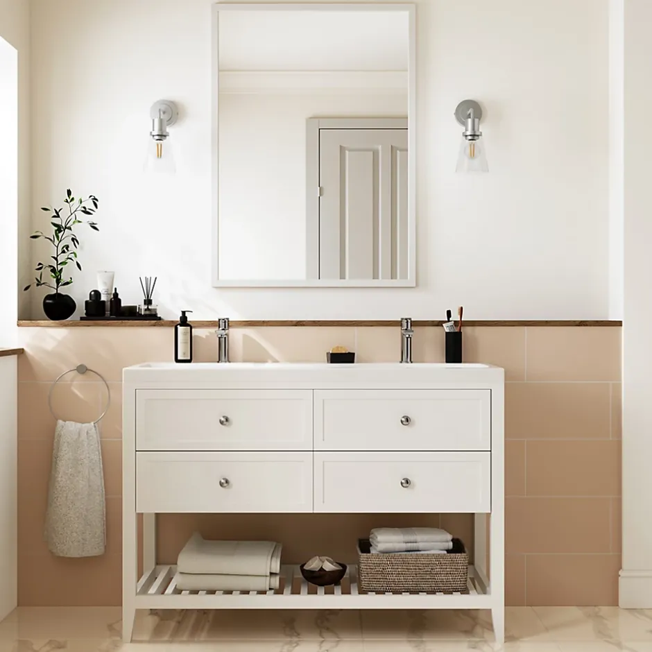 GoodHome Faience murale sable satiné L.60 x l.20 cm x ép.8,3 mm, Plain