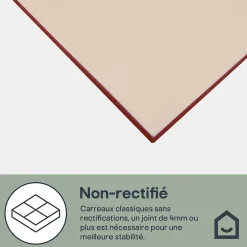 GoodHome Faience murale sable satiné L.60 x l.20 cm x ép.8,3 mm, Plain