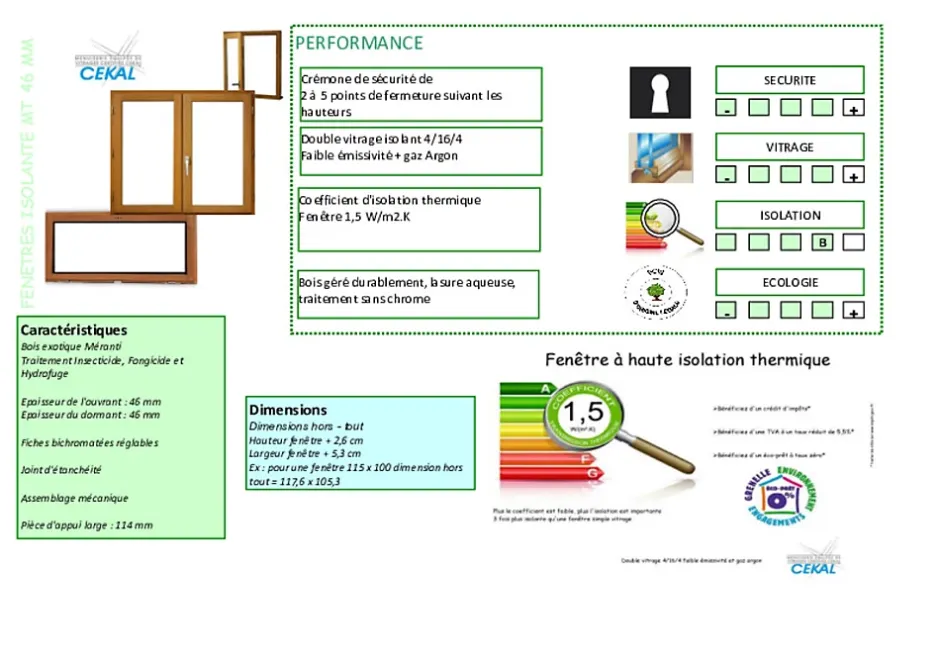 Gd Menuiseries Fenetre Bois 1 Vantail H95 X L80 Côte Tableau Tirant Gauche