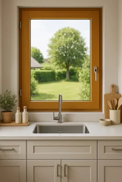 Fenetre Bois 1 Vantail H95 X L80 Côte Tableau Tirant Gauche, Poignee (ref 010220f9)-Gd Menuiseries Hot