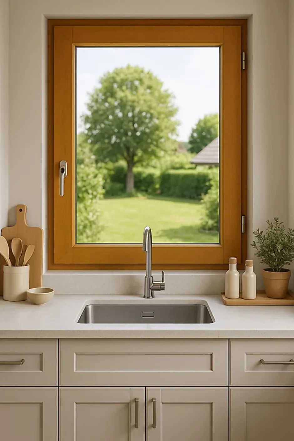 Fenetre Bois 1 Vantail H75 X L50 Tirant Droit, Tapees Iso 100 (2 De 1,9m), Poignee-Gd Menuiseries New