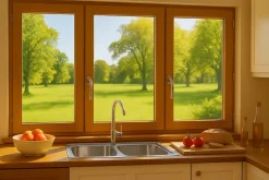 Fenetre Bois 3 Vantaux H125 X L180 Côte Tableau-Gd Menuiseries Discount