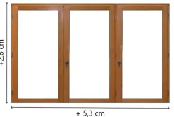 Fenetre Bois 3 Vantaux H135 X L180 Côte Tableau, Poignee (ref 010220f9)-Gd Menuiseries Outlet