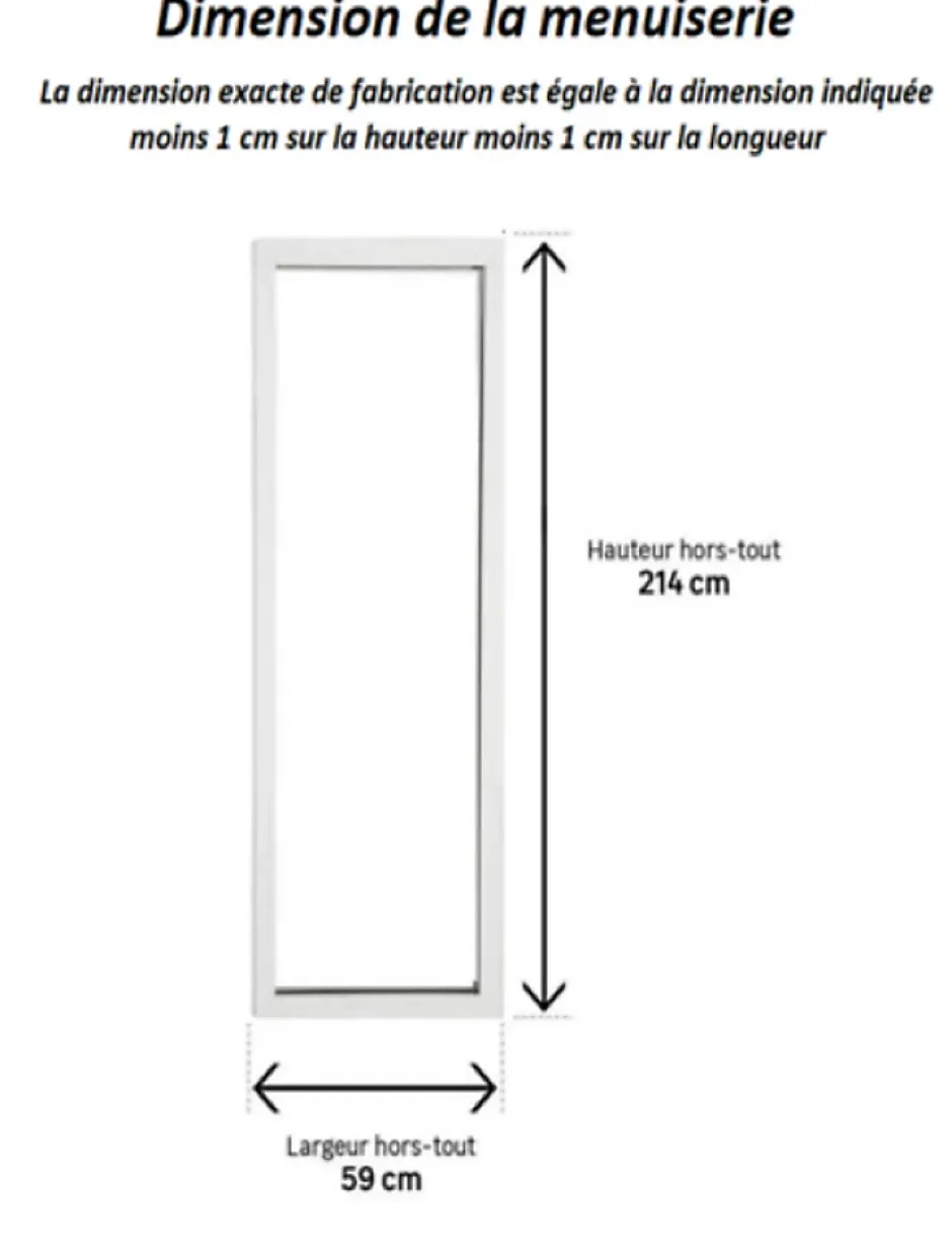 Gd Menuiseries Fenetre Fixe En Aluminium Blanc Vertical H215 X L60