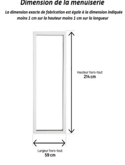 Gd Menuiseries Fenetre Fixe En Aluminium Blanc Vertical H215 X L60