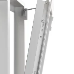 Fenêtre 1 vantail oscillo-battante, tirant droit double vitrage en aluminium blanc l.83 x H.97 cm-GoodHome Sale