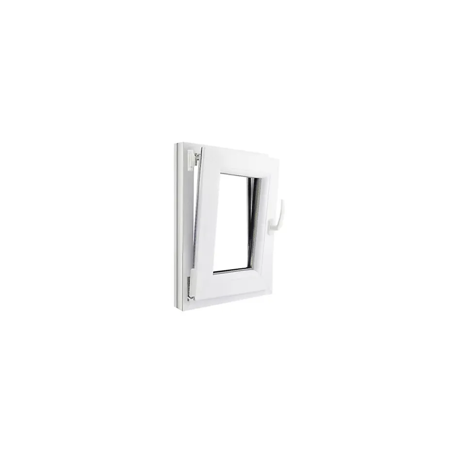 Fenêtre 1 vantail oscillo-battante, tirant gauche double vitrage en PVC blanc l.45 x H.63 cm-GoodHome Clearance