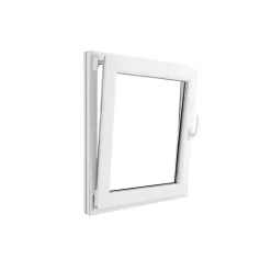 GoodHome Fenêtre 1 vantail oscillo-battante, tirant gauche double vitrage en PVC blanc l.85 x H.98 cm