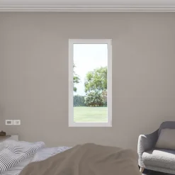 Fenêtre 1 vantail oscillo-battante, tirant gauche double vitrage en aluminium blanc l.83 x H.97 cm-GoodHome Outlet