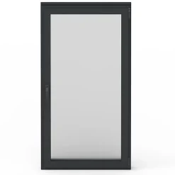 Fenêtre 1 vantail oscillo-battante, tirant gauche double vitrage en aluminium gris l.63 x H.77 cm-GoodHome