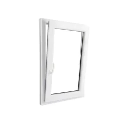 GoodHome Fenêtre 1 vantail oscillo-battante, tirant droit double vitrage en PVC blanc l.85 x H.118 cm