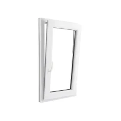 GoodHome Fenêtre 1 vantail oscillo-battante, tirant droit double vitrage en PVC blanc l.65 x H.108 cm