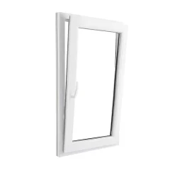 Fenêtre 1 vantail oscillo-battante, tirant droit double vitrage en PVC blanc l.85 x H.138 cm-GoodHome Clearance